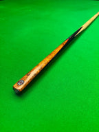 Pro Edge cue - ash - 1 piece - ebony butt with red veneer and Amboyna burl