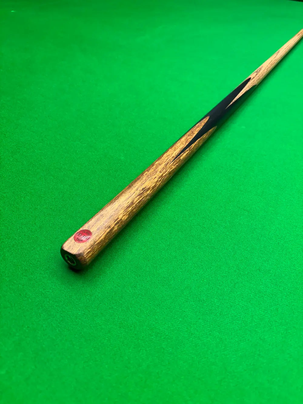 Snooker cue with an ash shaft ebony makha butt by Ian Burns