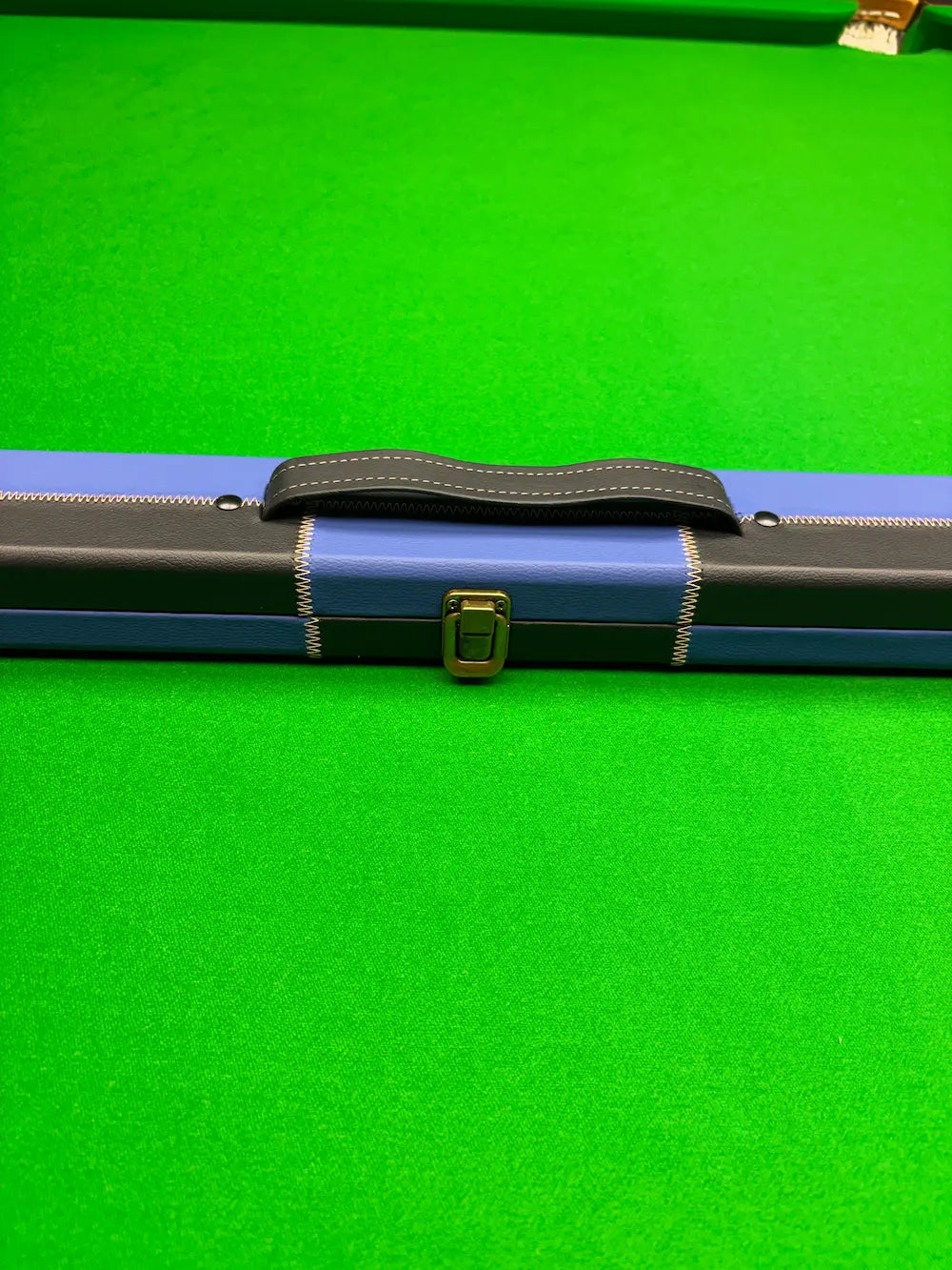 black and blue faux leather snooker cue case 