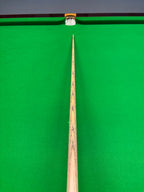 pro edge ash snooker cue on a snooker table