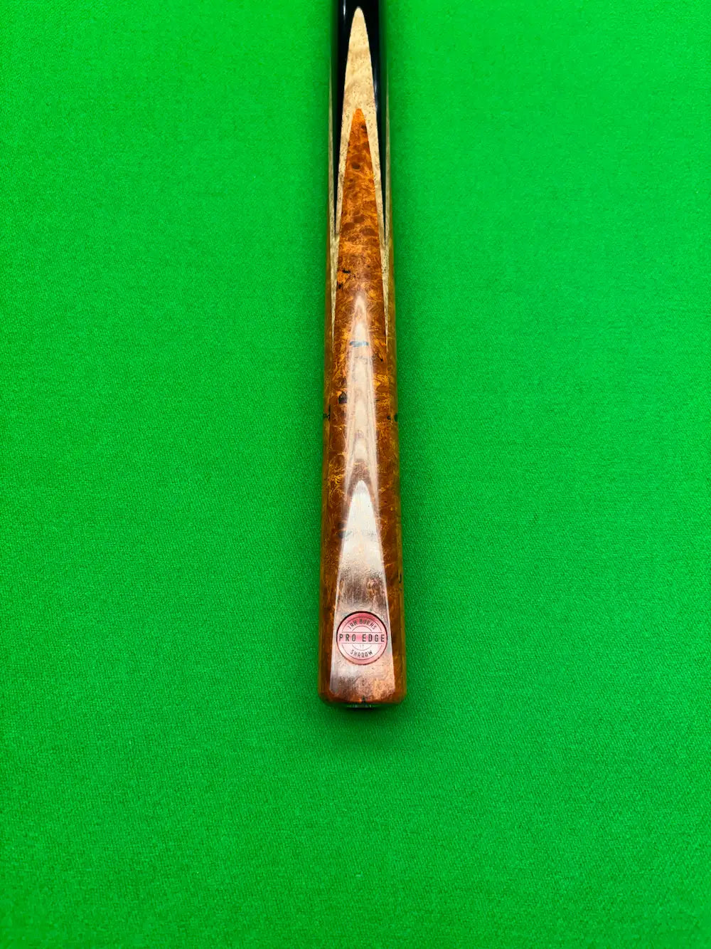 Ebony, Makha Burl and Bungor Burl snooker cue by pro edge snooker