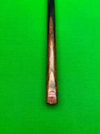 Ebony and Lava Rosewood butt snooker cue on a snooker table by pro edge snooker