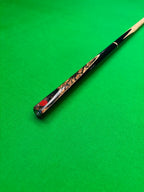 3/4 proedge snooker cue with a Ebony and Walnut Burl splice with maple veneer