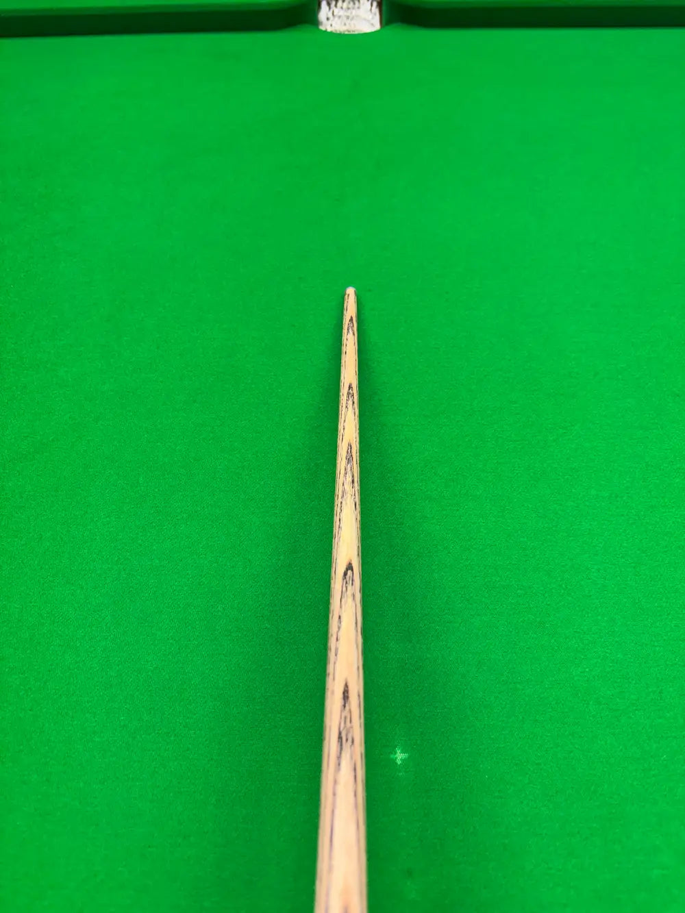 snooker cue on a green cloth