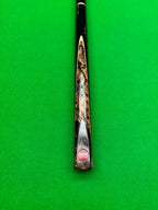 pro edge snooker cue with an Ebony and Walnut Burl splice butt