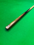 Ash cue - 1 piece - Ebony with red veneer and golden sandalwood butt