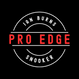 Logo for Pro Edge Snooker with 'Ian Burns' text on a black background